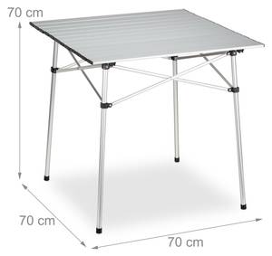 Klapptisch Aluminium Schwarz - Silber - Metall - 70 x 70 x 70 cm