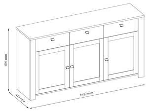 Sideboard LATOUR Braun - Grau - Holzwerkstoff - 165 x 88 x 42 cm