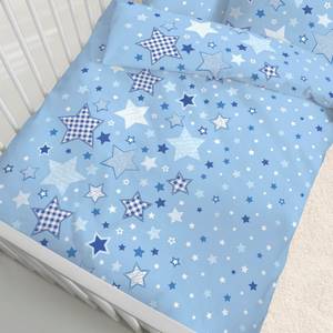 Babybettwäsche Sterne blau in Biber Blau - Textil - 100 x 135 x 1 cm