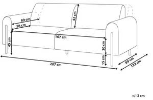 3-Sitzer Sofa ASKIM Schwarz - Braun - Sandbraun