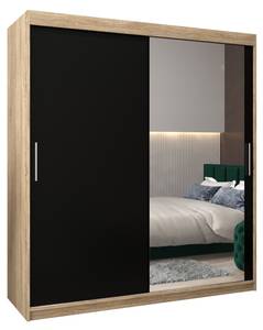 ARMOIRE À PORTES COULISSANTES TOKYO 2 Noir - Imitation chêne de Sonoma - Largeur : 180 cm