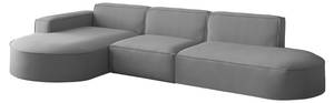 Ecksofa Ottomane PALMA Opera Velvet Grau - Ecke davorstehend links