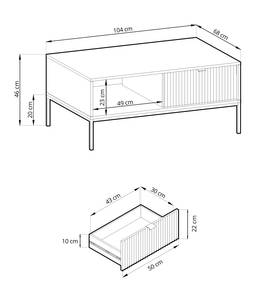 Table basse LABRADOR AVON L104 Noir - Vert émeraude