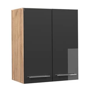 Elément haut de cuisine Fame-Line 38384 Anthracite brillant - Imitation chêne truffier de sonoma - 60 x 72 cm