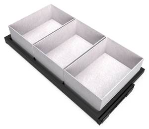 Tray Set und Skörbe 7029154 Hochglanz Schwarz - Breite: 100 cm