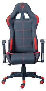 Chaise de jeu Gaming rouge Noir - Textile - 69 x 132 x 50 cm