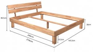 MASSIVHOLZBETT RIVA Braun - Massivholz - Holzart/Dekor - 165 x 80 x 221 cm