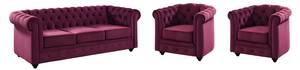 Ensemble canapé fauteuil  CHESTERFIELD Bordeaux