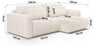 Ecksofa Krewitz Mini Beige