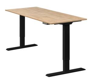 Elektrischer Tisch Homedesk Eco Melamin Wildeiche Dekor - Breite: 130 cm - Schwarz