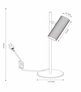 Klassisch / Rustikale Tischlampe CLUBS Schwarz - Metall - 8 x 42 x 8 cm