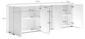 Kommode Dficcadent Weiß - Holzwerkstoff - 225 x 79 x 38 cm