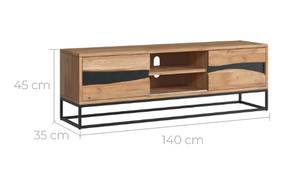 Meuble TV Alabama Marron - Bois massif - 140 x 45 x 140 cm