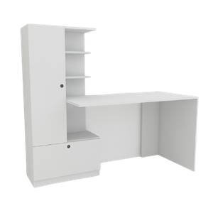 Schreibtisch Domingos Weiß Weiß - Holzwerkstoff - 150 x 120 x 60 cm