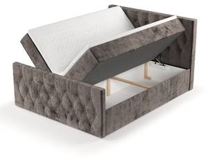 Boxspringbett Marigold mit Latex-Topper Braun - Breite: 200 cm