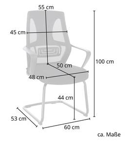 Besucherstuhl DELTA 2er Set Schwarz - Weiß