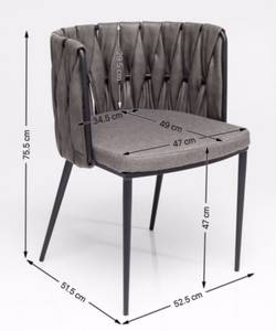 Chaise à accoudoirs Cheerio Jaune - Textile - 55 x 75 x 52 cm