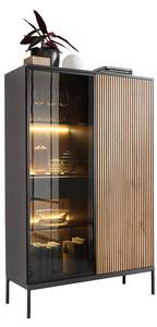 Vitrine Sento WTSZ104 Schwarz - Holzwerkstoff - 104 x 166 x 39 cm