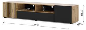 Tv lowboard AURIS RTV200 3D Beige - Holzwerkstoff - Kunststoff - 200 x 42 x 42 cm