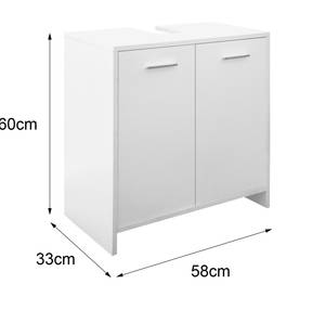 Armoire sous lavabo blanc 58x60x33 cm Blanc - Bois manufacturé - 33 x 60 x 58 cm
