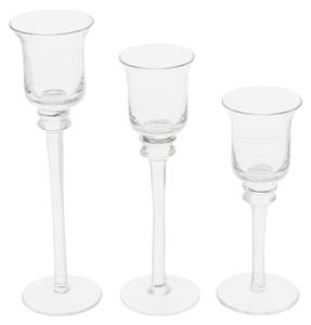 Glas-Kerzenhalter 3er Set Glas - 5 x 18 x 5 cm