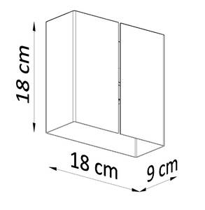 Wandleuchte Linea Weiß - Metall - 18 x 9 x 18 cm