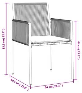 Gartenstuhl 3187092 (6er Set) Schwarz - Metall - Polyrattan - 54 x 83 x 60 cm