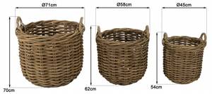 Dekorationsgegenstand KALLY 3er Set Braun - Rattan - 71 x 70 x 71 cm