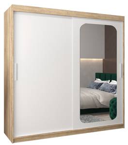 Armoire à portes coulissantes promo t2 Imitation chêne de Sonoma - Blanc - Largeur : 200 cm - 2 porte