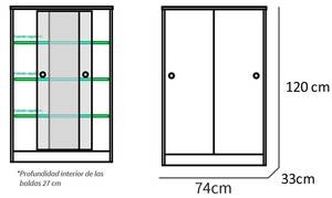 Armoire Rangement Nova Cam BRI-6107 Marron - Bois manufacturé - Matière plastique - 74 x 120 x 33 cm