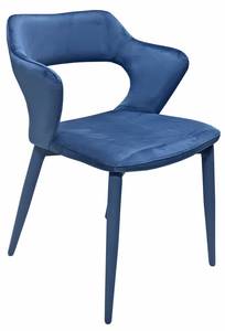 Chaise velours bleu accoudoirs - SWEET Bleu