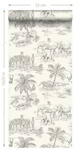 papier peint animaux de la jungle 7133 Beige - Fibres naturelles - Textile - 53 x 1005 x 1005 cm