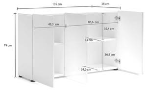 Kommode Dferraguzz Weiß - Holzwerkstoff - 135 x 79 x 38 cm