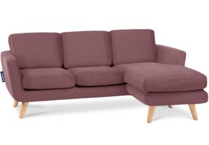 TAGIO Ecksofa rechts mit Ottomane Pink