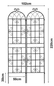 Treillis de jardin set de 2 Barrea Hauteur : 220 cm