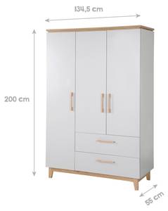 Set de chambre bébé Caro II 3 pcs Gris - Bois manufacturé