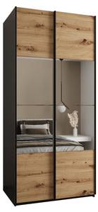 Armoire Lux 4 Noir - Imitation chêne - Largeur : 100 cm