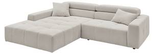 Ecksofa RENO Silber - Armlehne davorstehend links - Ecke davorstehend links