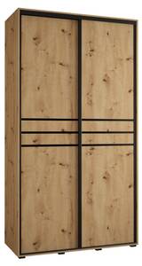 ARMOIRE À PORTES COULISSANTES DAVOS 10 Imitation chêne - Largeur : 130 cm