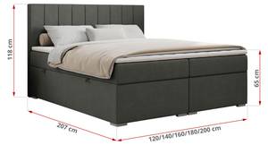 Boxspringbett ALLY Breite: 200 cm - H3 - Textil