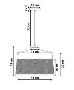 Lampe suspension CARDENER Noir - Métal - 41 x 99 x 41 cm