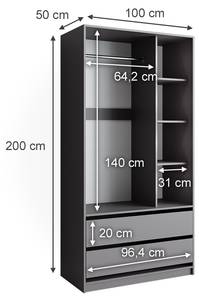 Kleiderschrank Elmo 49516 Anthrazit