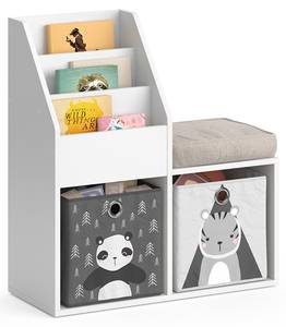 Bücherregal „Luigi“ mini mit 2 Faltboxen Grau