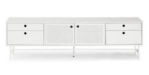 Meuble TV Punto Blanc - En partie en bois massif - 180 x 52 x 40 cm