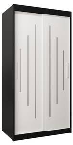 Armoire à portes coulissantes york Noir - Blanc - Largeur : 100 cm - 2 porte