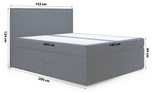 Doppelbett Nateo Dunkelblau - Breite: 143 cm