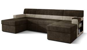 Ecksofa MARKO Beige - Braun - Ecke davorstehend rechts