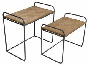2 tables d'appoint gigognes sapin Marron - En partie en bois massif - 38 x 60 x 60 cm