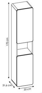 Hochschrank ARUBA HC35 2D Grau - Eiche