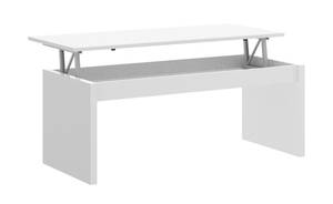 Table basse relevable BASTIAN Blanc - Bois manufacturé - 50 x 43 x 102 cm